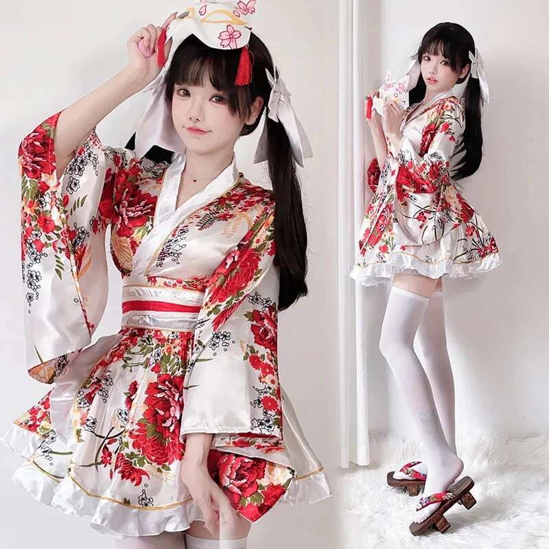 Anime Cosplay Japanese Girl - Robe Kimono japonaise modifiée pour femmes,