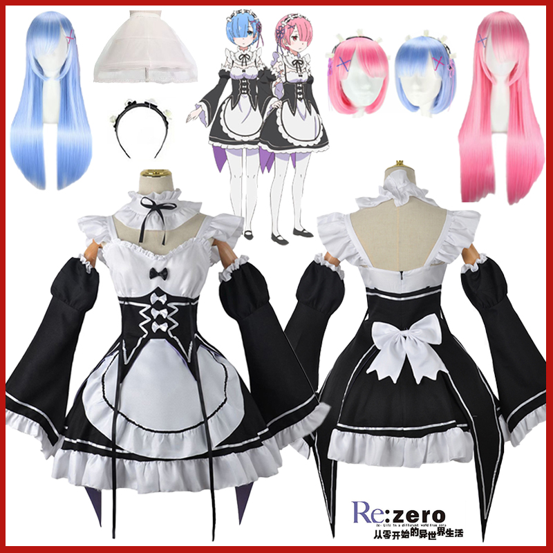 Anime Cosplay Re Zero - Costume de cosplay Anime Ram Rem